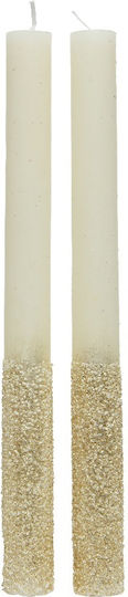 Kaemingk Χριστоулгенски свещи и свещници Метален Свещ Бежов 25x2.5см. 2бр