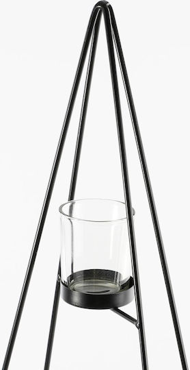 House of Seasons Christmas Metallic Black Candlestick 68x31cm
