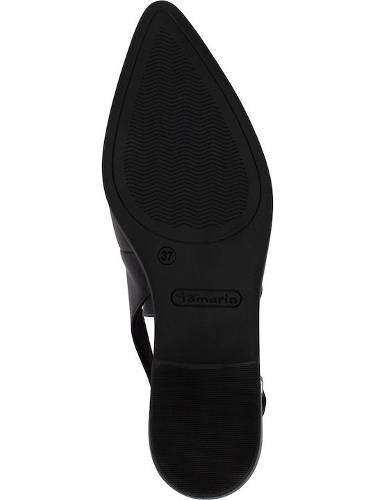 Leder Damen Ballerinas Spitz zulaufend in Schwarz
