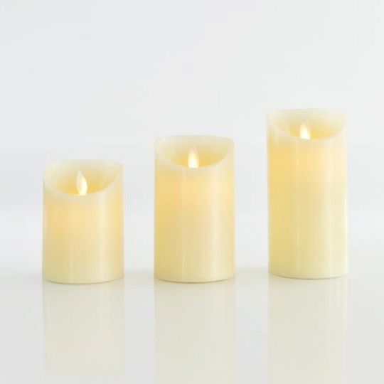 Eurolamp Christmas Plastic White Battery Candle 12.5x7.5cm