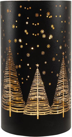 Zen Collection Crăciun Sticlos Suport pentru lumânare Negru 16x9cm.