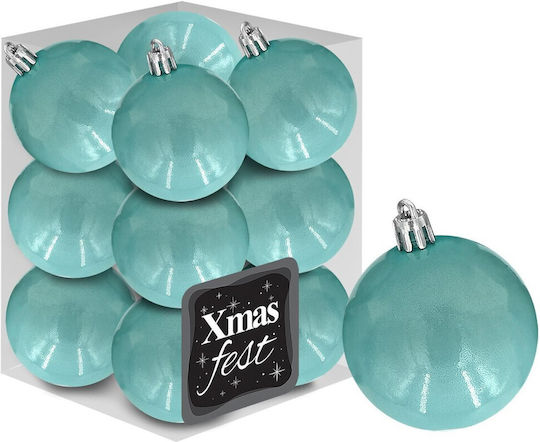 Hanging Ball Ornament Ornament Light Blue 4cm Set 12pcs