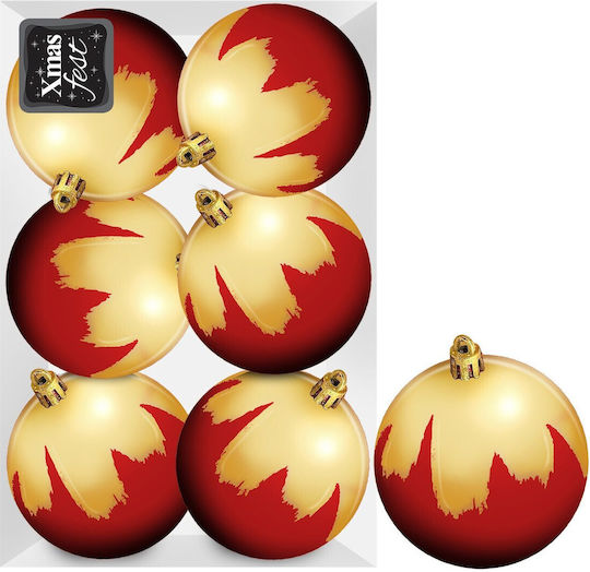 Hanging Ball Ornament Ornament Red 8cm Set 6pcs