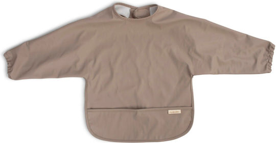 Filibabba Waterproof Fabric Coverall with Hoop & Loop Fastener, Pocket & Sleeves Warm Grey for 36 months+