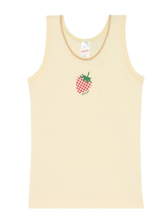 Minerva Strawberry Kids Tank Top Soft Yellow