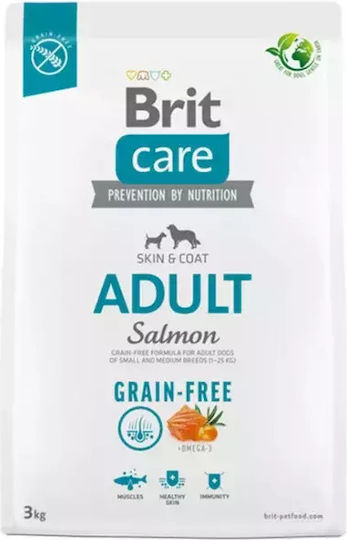 Brit Care Skin & Coat Adult 3kg Dry Food Grain-Free for Adult Dogs with Potatoes and Salmon