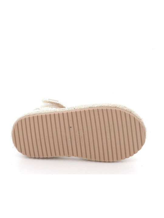 Kids Espadrilles with Hoop & Loop Closure Beige