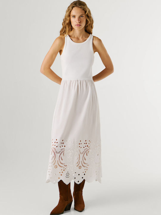 Rochie De Vară Pentru Femei Midi Albă