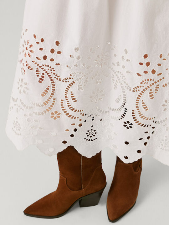 Rochie De Vară Pentru Femei Midi Albă