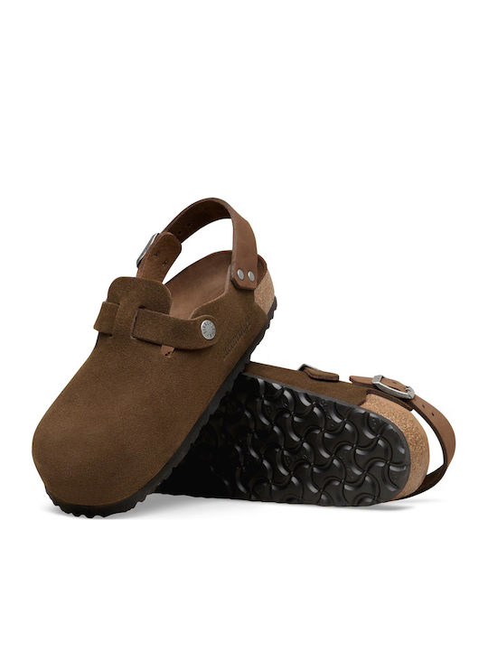 Leather Winter Women's Slippers Brown Regular Fit