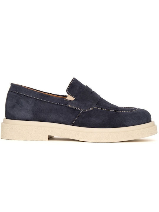 Suede Ανδρικά Μοκασίνια σε Μπλε Χρώμα