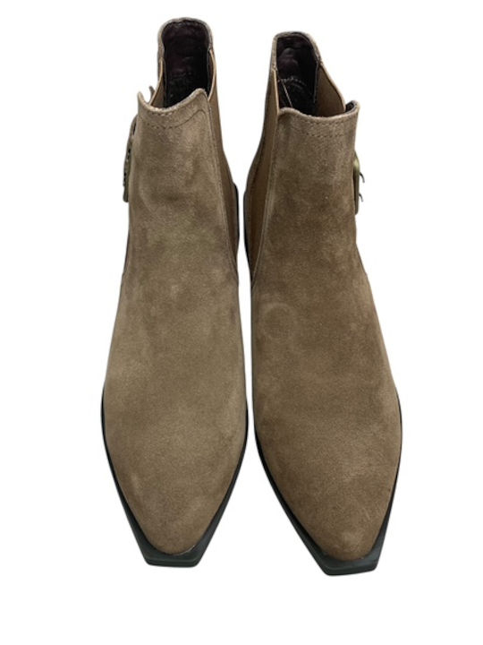 Suede Women's Ankle Boots Brown GY-08231-2-6
