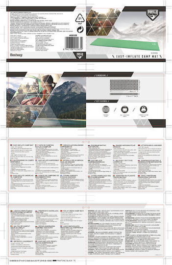 Zanna Toys Foam Single Camping Sleeping Mat 180x50cm Thickness 2.5cm in Green color