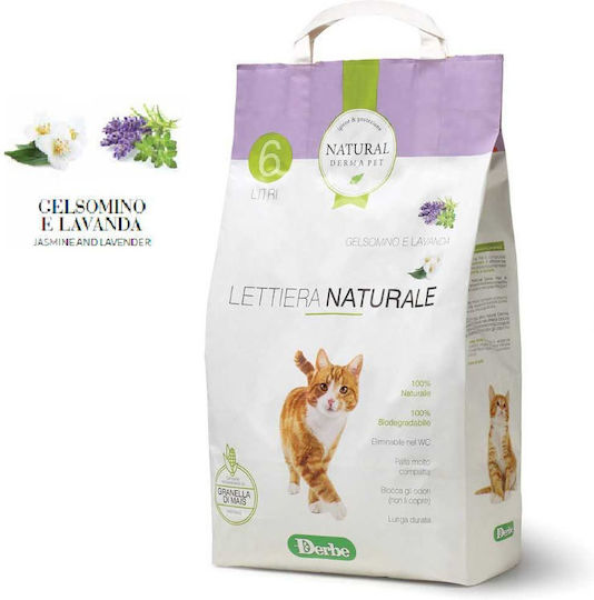 Natural Derma Pet Lettiera Naturale Pflanzliche Katzenstreu mit Duft Lavendel 2.85kg