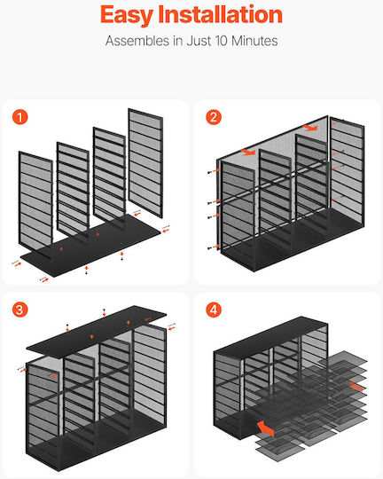 Vevor Mail Organizer 27 Slots Metallic Office Sorter Removable Wire Mesh Wooden Surface Black