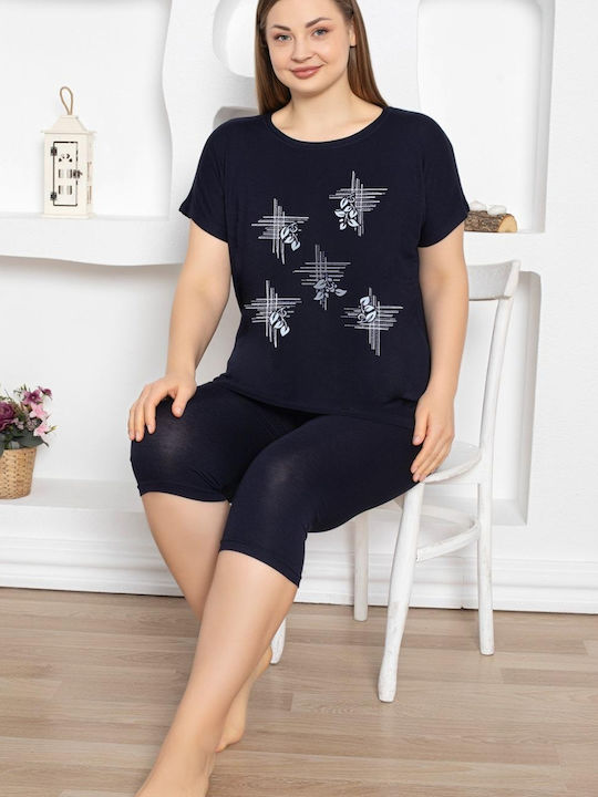 Esthisis Summer Women's Pyjama Set Blue Black