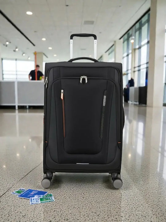 American Tourister Spinner Μεσαία Βαλίτσα Ταξιδίου Μαύρο με 4 Ρόδες Ύψους 68εκ.