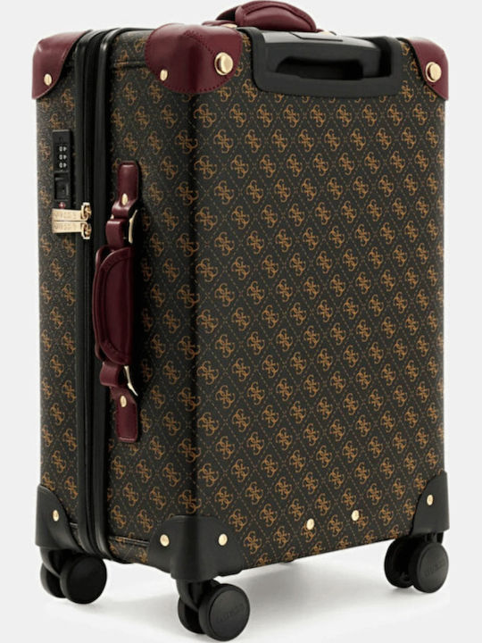 Guess Medium Brown Travel Suitcase with 4 Wheels
