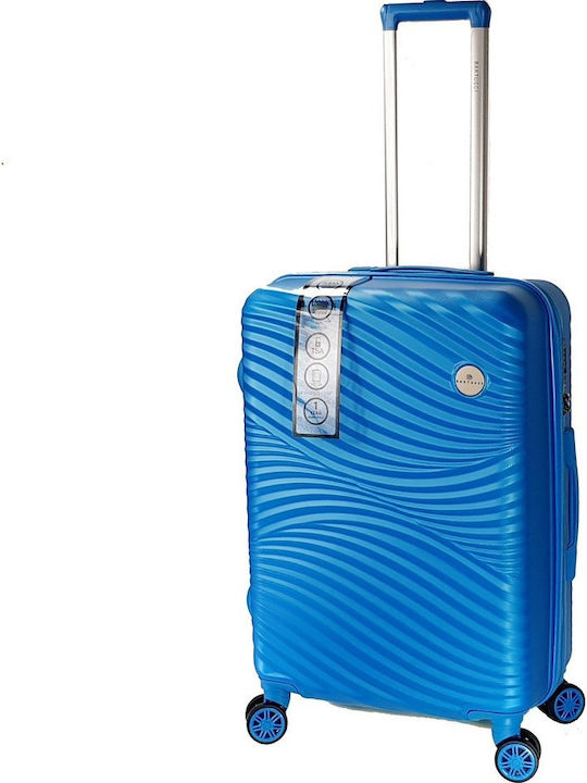 Bartuggi 712-80121 Medium Hard Blue Travel Suitcase with 4 Wheels Height 67cm