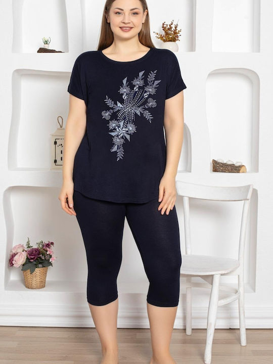 Esthisis Summer Women's Pyjama Set Blue Black