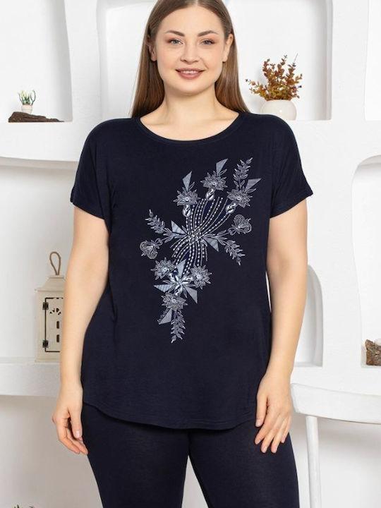 Esthisis Summer Women's Pyjama Set Blue Black