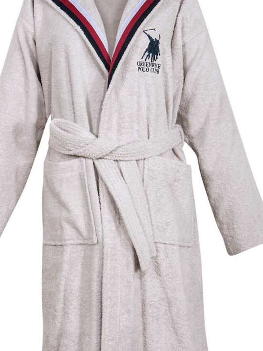 Greenwich Polo Club Essential 3064 Halat de baie cu Glugă Gri 420gr/m²