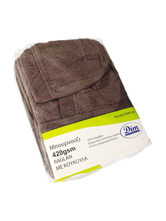 Dimcol 3010 Bathrobe with Hood Chocolate 420gr/m²