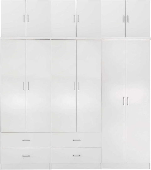 Sechs Türen Kleiderschrank Reina mit Aufsatz Sonama 240x43x241cm
