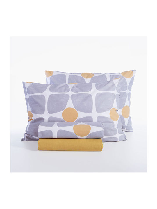 Nef-Nef Homeware Casual Coreo Yellow Σετ Σεντόνια Υπέρδιπλα 240x270εκ. 4 (4τμχ)
