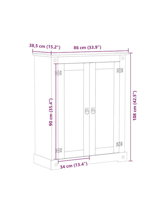 Schuhorganisator aus Massivholz 86x38,5x108cm