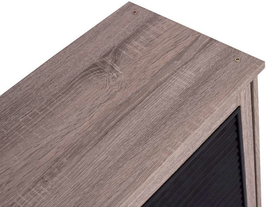 Wooden Shoe Organizer with 2 Shelves Sonama / Black 112x30x68.5cm