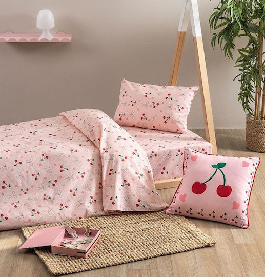 Palamaiki Set Cearceafuri Single Bumbac Mk778 Roz 170x260cm 3 Bucăți