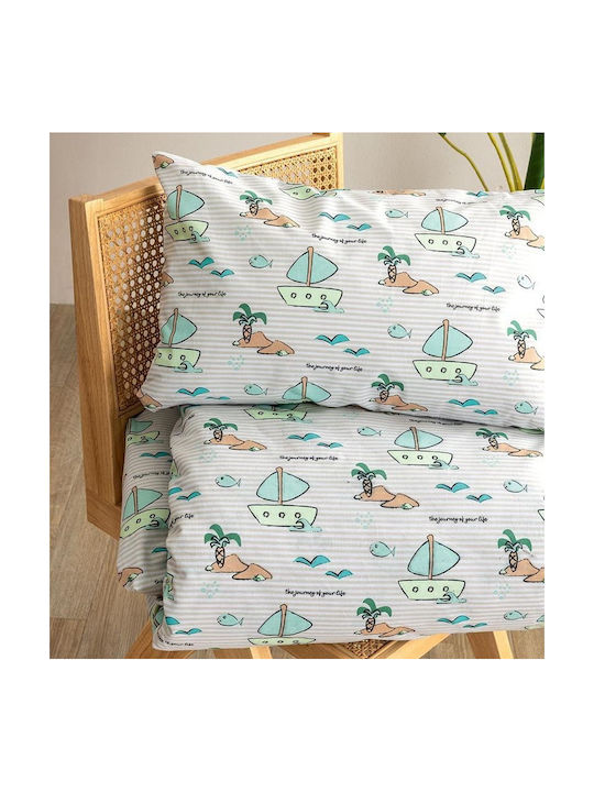 Palamaiki Kids Sheets Set Single Cotton Mk779 Green 170x260cm 3 Pieces