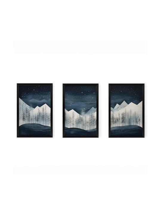 Pakketo Threefold Wooden Painting 33x48cm