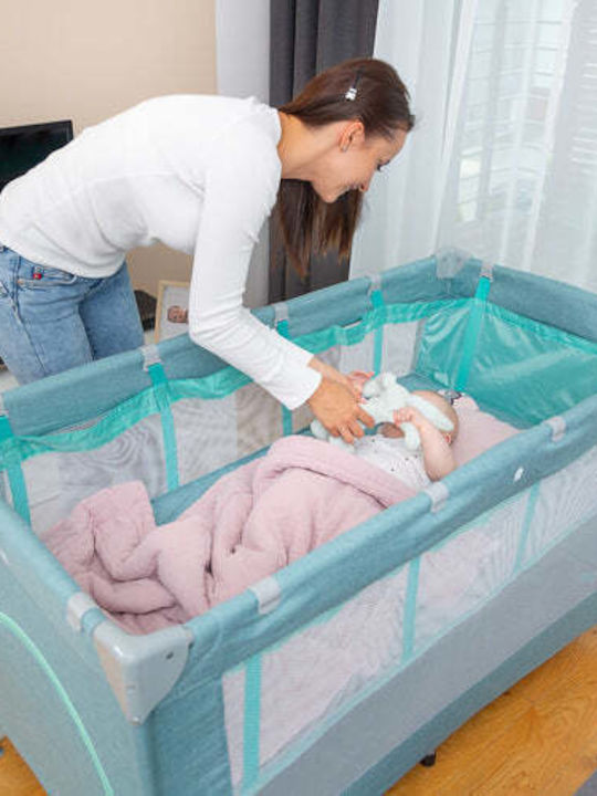 Caretero Basic Plus Кошара за игра с Матрак Graphite 125x66см