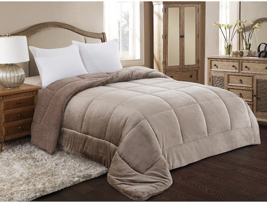 Adam Home Κουβερτοπάπλωμα με Γέμιση Microfiber Ημίδιπλο 180x240εκ. (805) Taupe 740 GSM