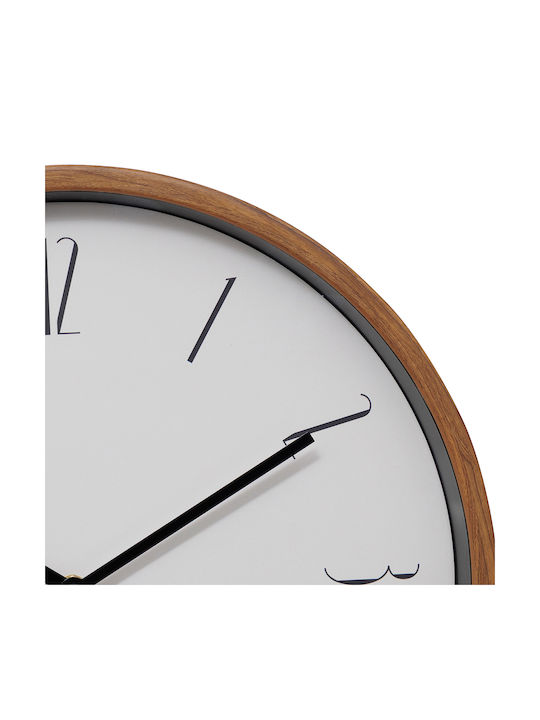 Atmosphera Wall Clock Wooden White Ø35cm