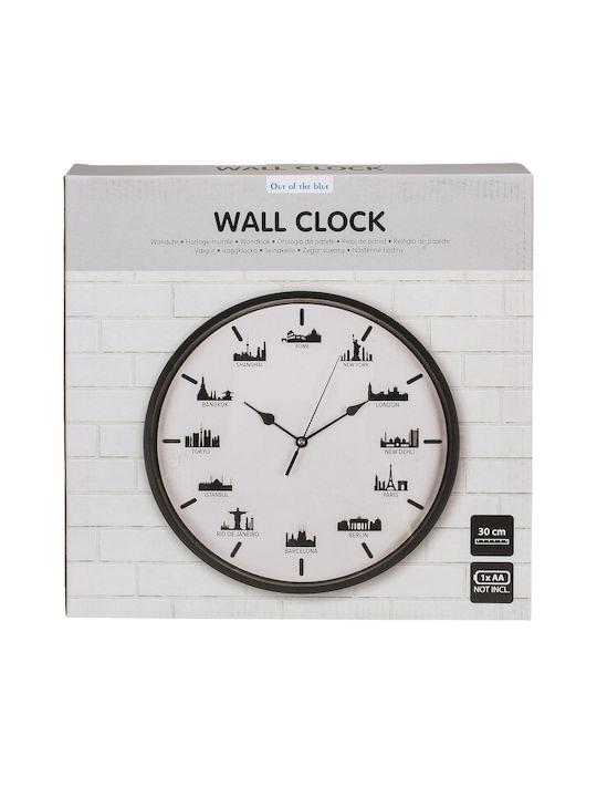 Wall Clock Skyscrapers 30 X 30 X 3.8 Cm One Small AA Battery