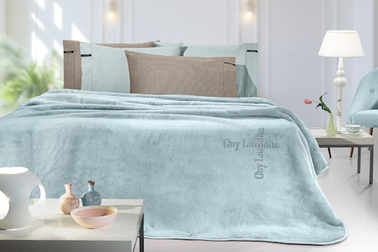 Guy Laroche Logo Velvet Blanket Double 220x240cm Indigo