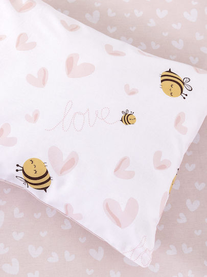 Kocoon Baby Sheets Set Crib Cotton Fitted Pink 70x130cm