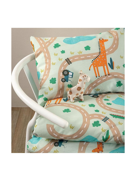Palamaiki Set Baby Sheets Crib Cotton Fitted My Kingdom Multicolour 70x140cm