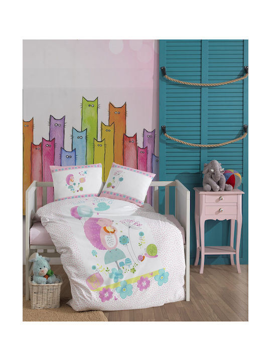 Homeline Hello Baby Baby Sheets Set Crib Cotton Multicolored 100x150cm 3pcs