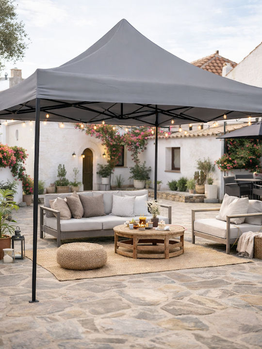 Ankor Foldable Garden Gazebo Gray 3x3m