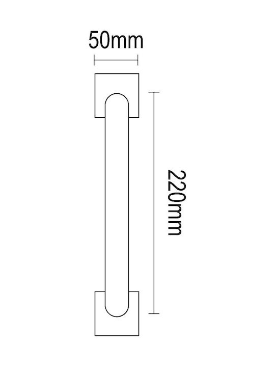 Viometale Λαβή Εξώπορτας 220mm Νίκελ