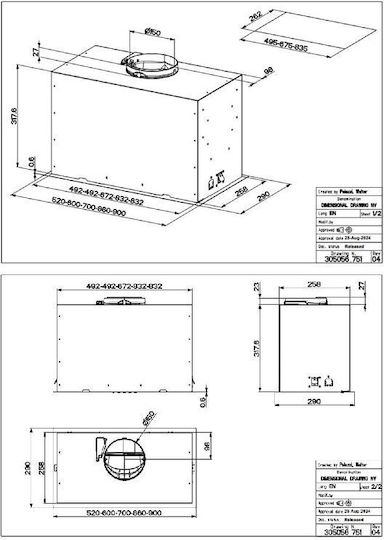 Bertazzoni Absaugmechanismus 86cm Inox