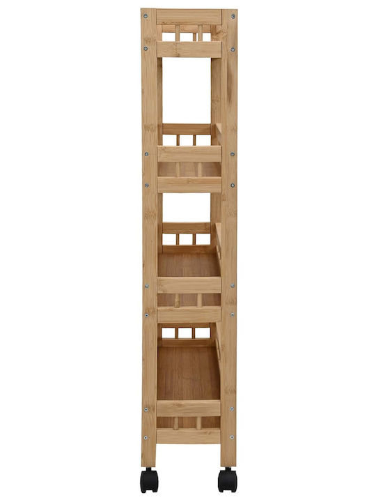 vidaXL Wooden Kitchen Trolley 3 Tiers Brown 60x18x97cm