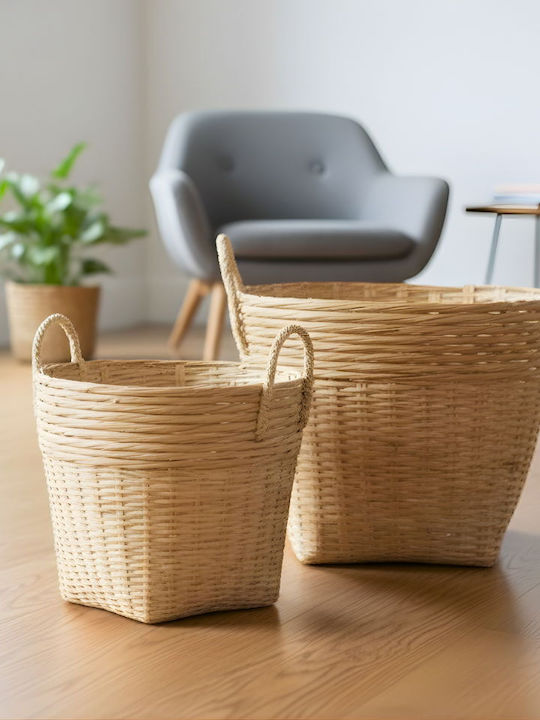 Polihome Set of Decorative Baskets Bamboo 30x30cm 2pcs