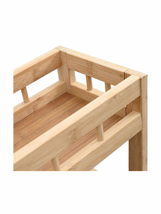 vidaXL Wooden Kitchen Trolley 3 Tiers Brown 60x18x97cm