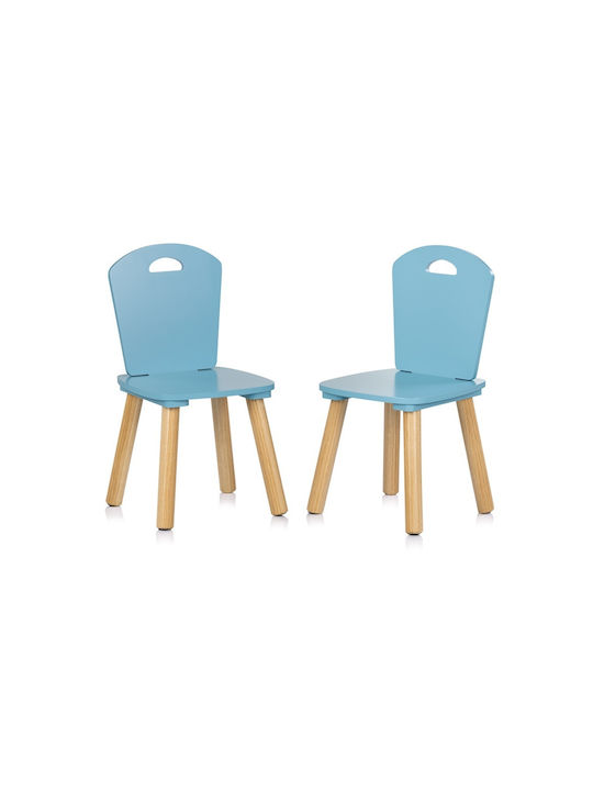 Kids Table Set with Chairs for Painting Made of Light Blue Wood Chipolino
