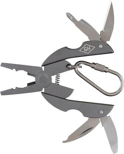 Gentlemen's Hardware GEN167 Multi-tool Keychain Gray in Sheath